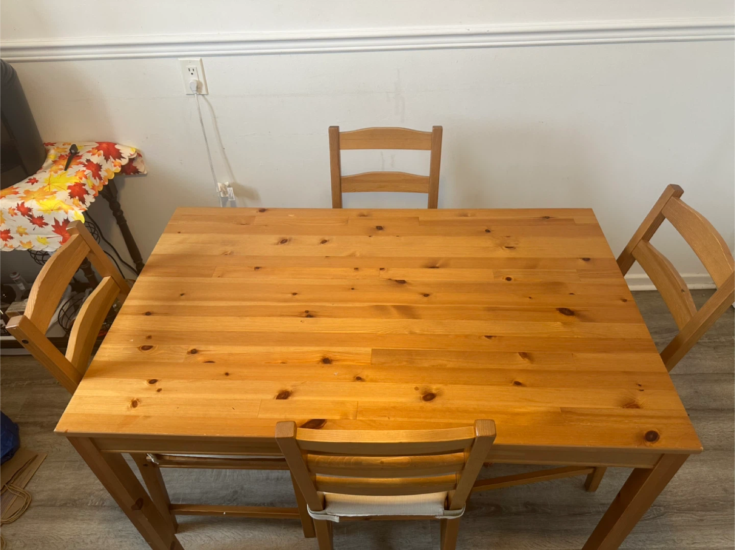 IKEA Wooden Dining Table and Chairs Set - photo 2