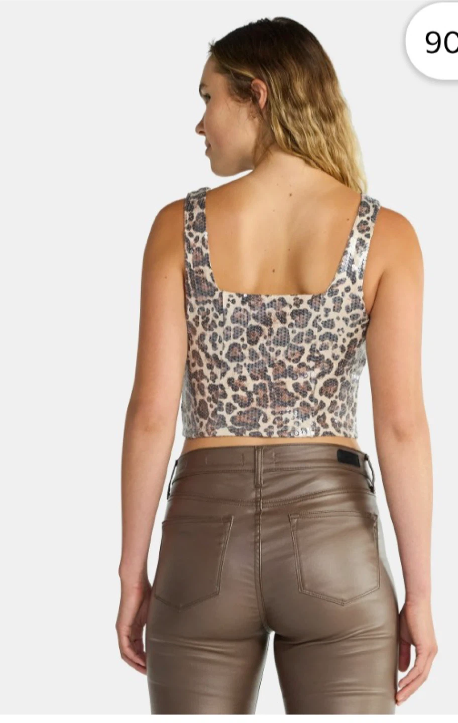 Madden NYC Leopard Sequin Crop Top - photo 2