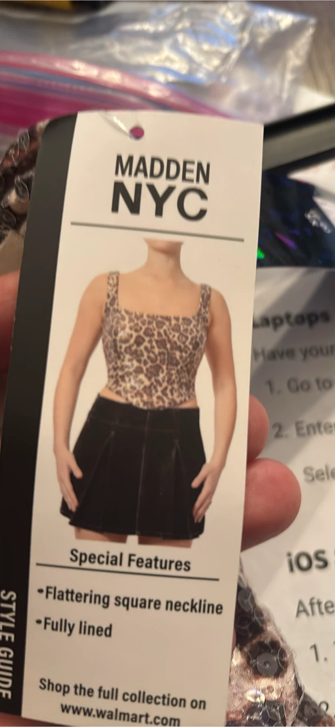 Madden NYC Leopard Sequin Crop Top - photo 4