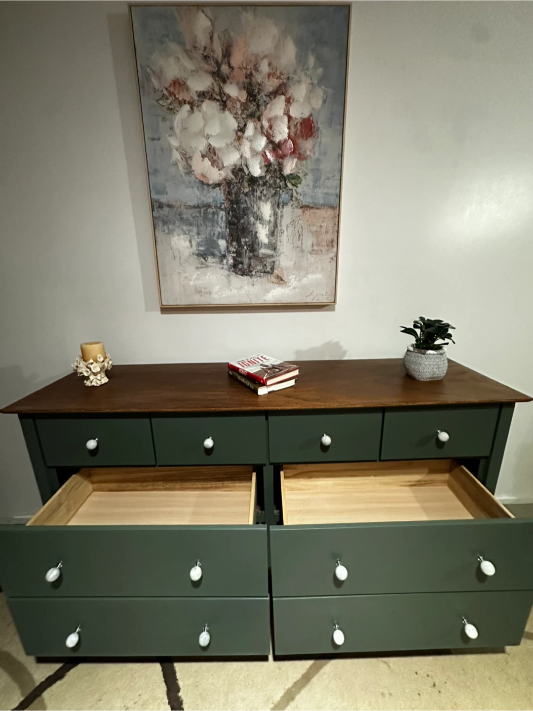 Green Dresser with Wood Top - photo 4