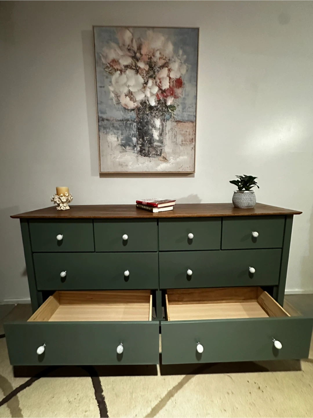 Green Dresser with Wood Top - photo 5