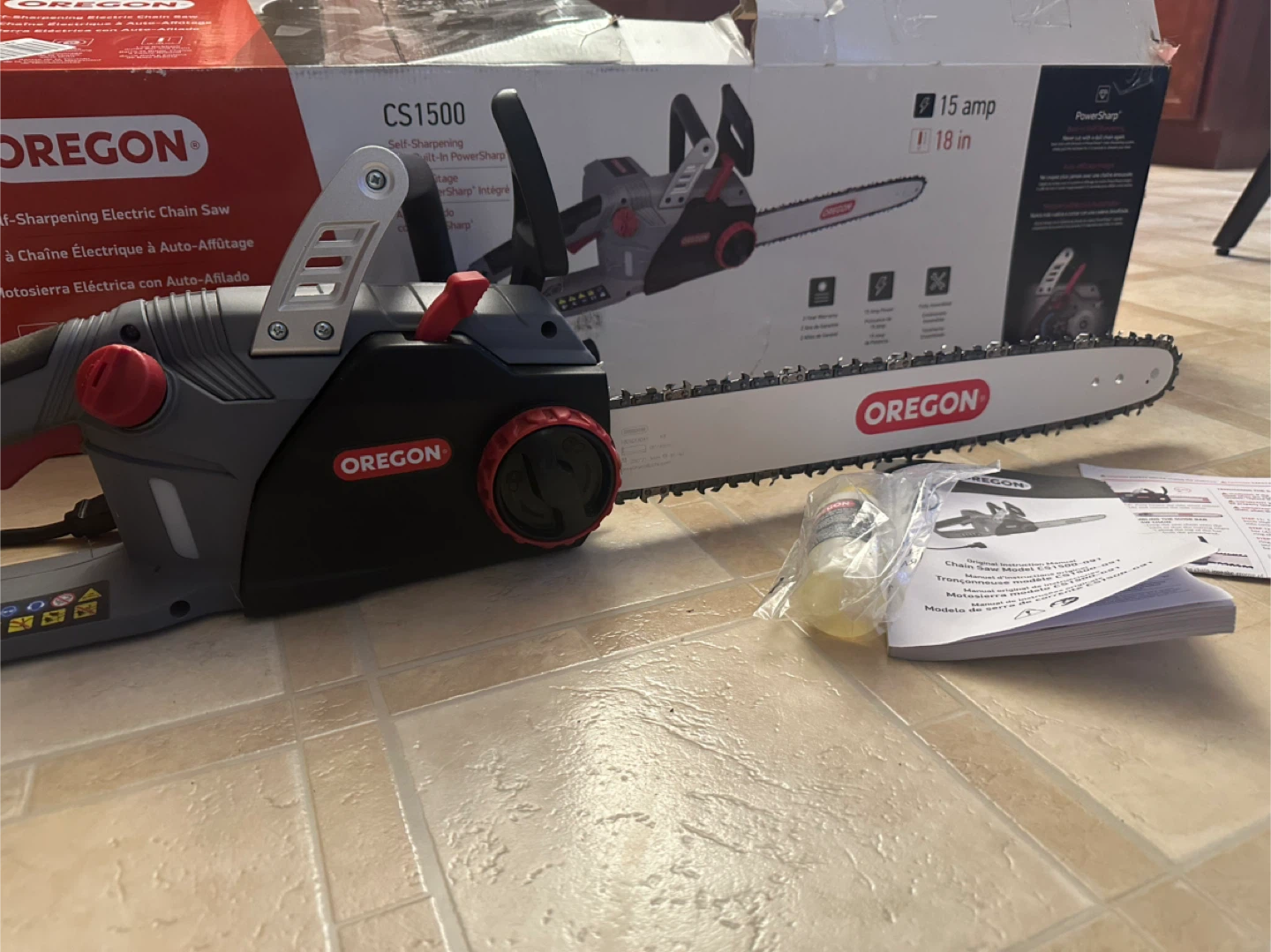 Oregon CS1500 Self-Sharpening Electric Chainsaw - photo 2