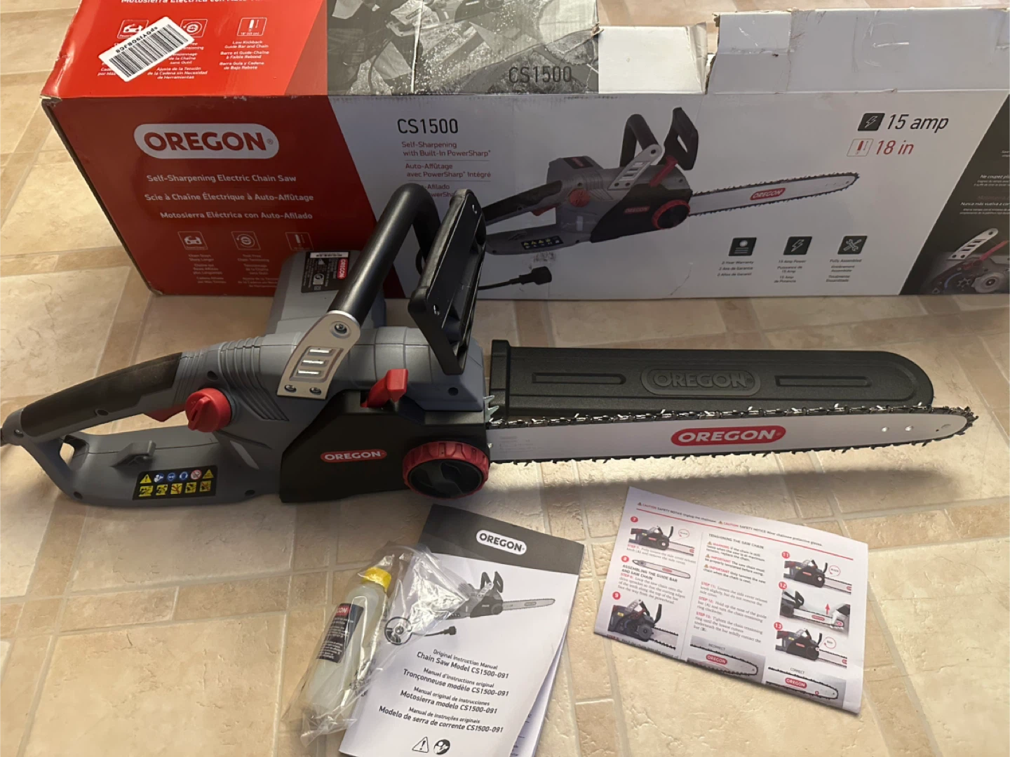 Oregon CS1500 Self-Sharpening Electric Chainsaw