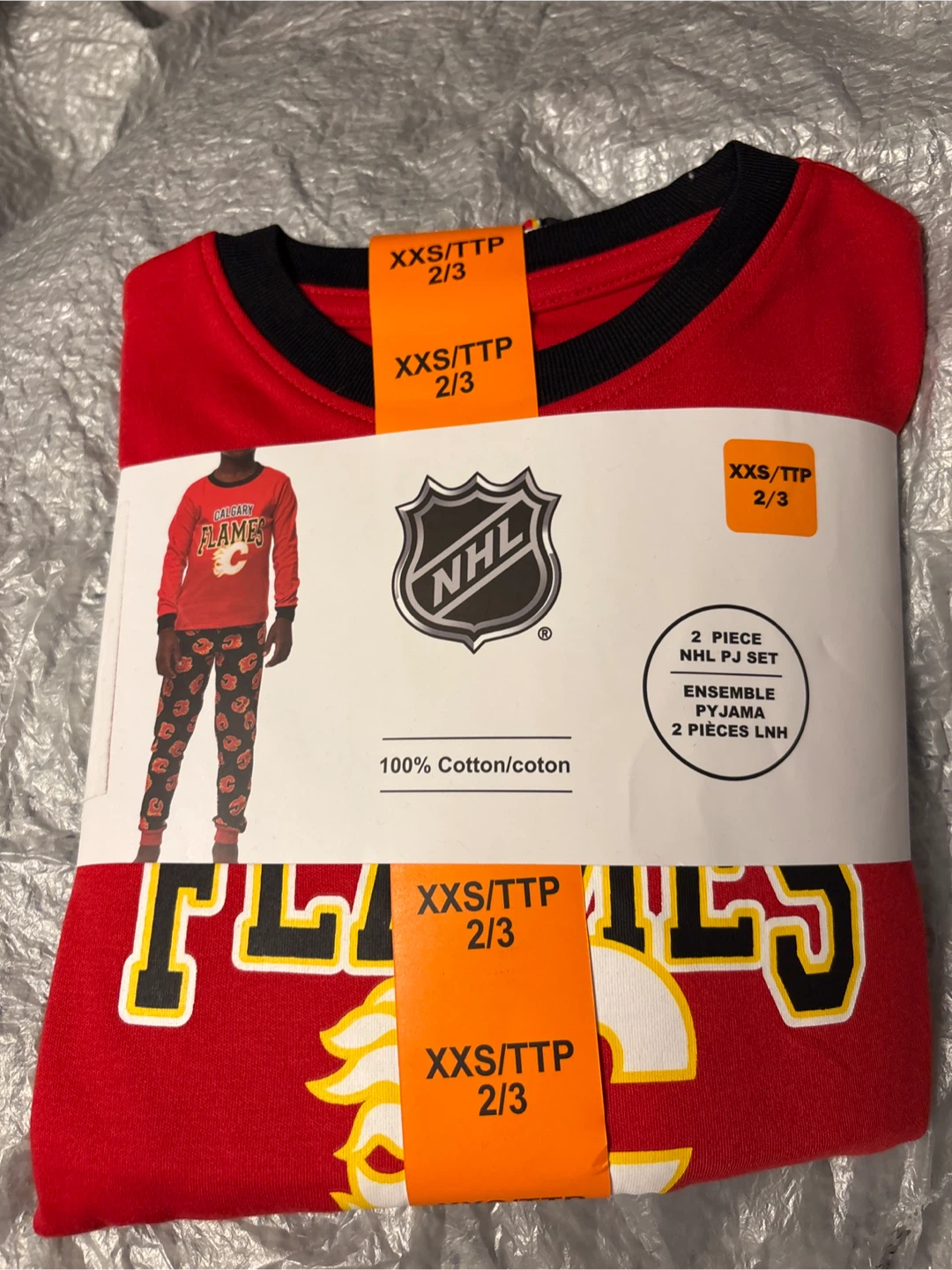 Calgary Flames NHL Pajama Set XXS (2-3) Cotton