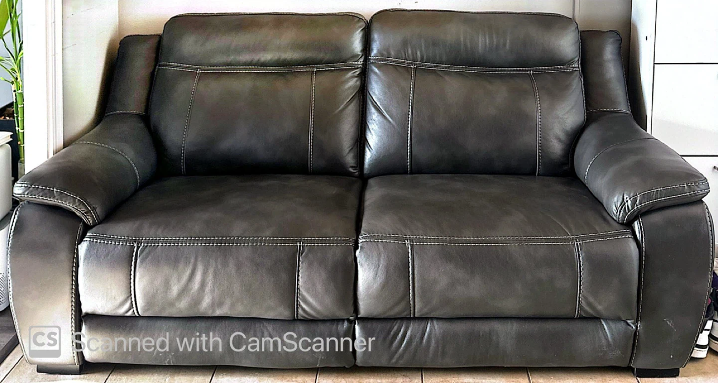 Dark Grey Leather Sofa