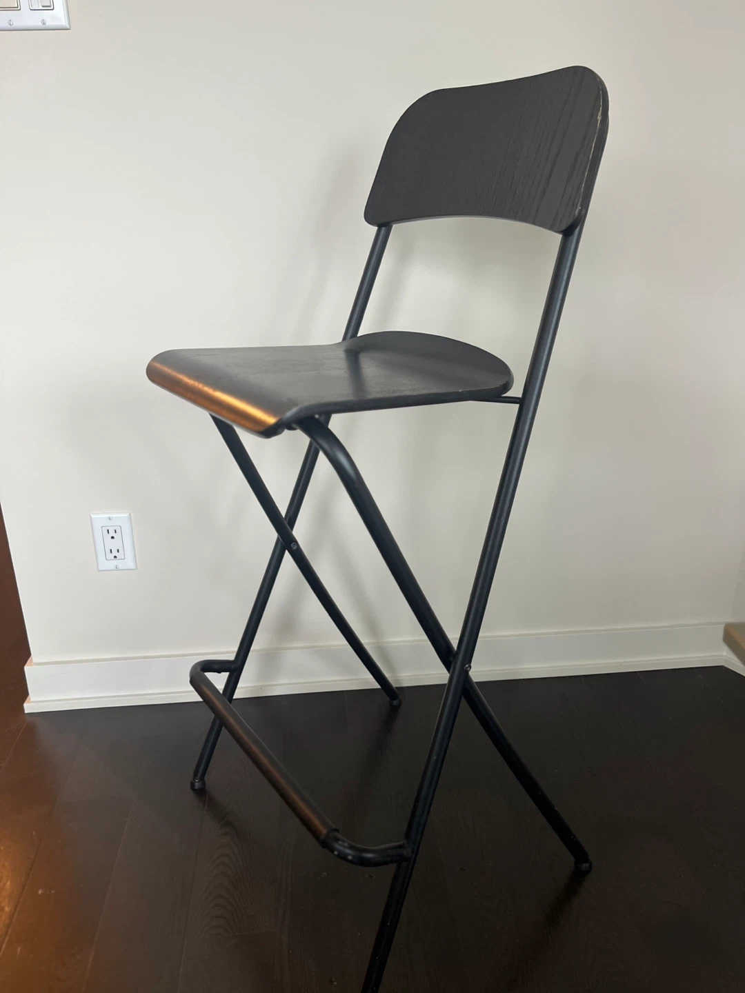 Set of 2 Black Folding Bar Stools