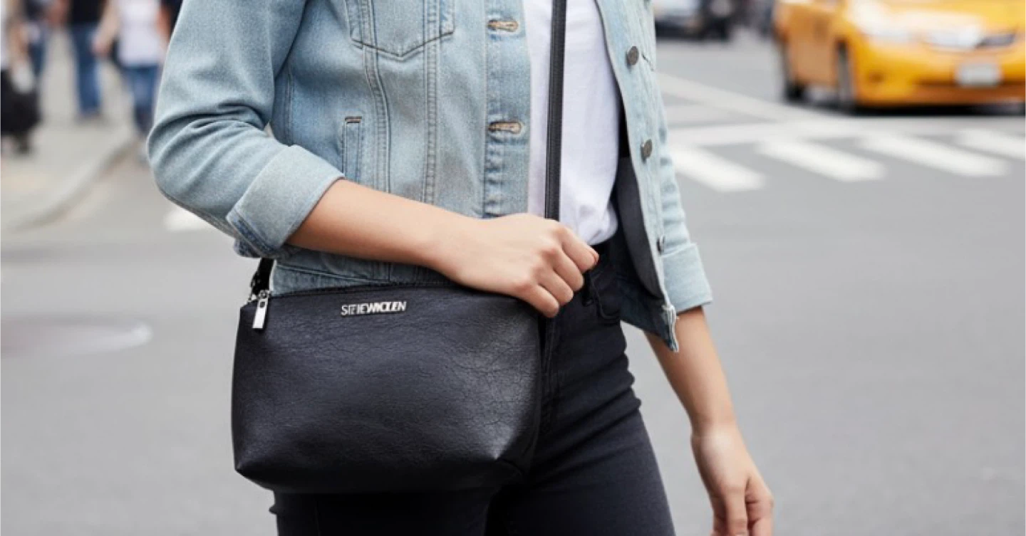 Steve Madden Black Faux Leather Crossbody Bag