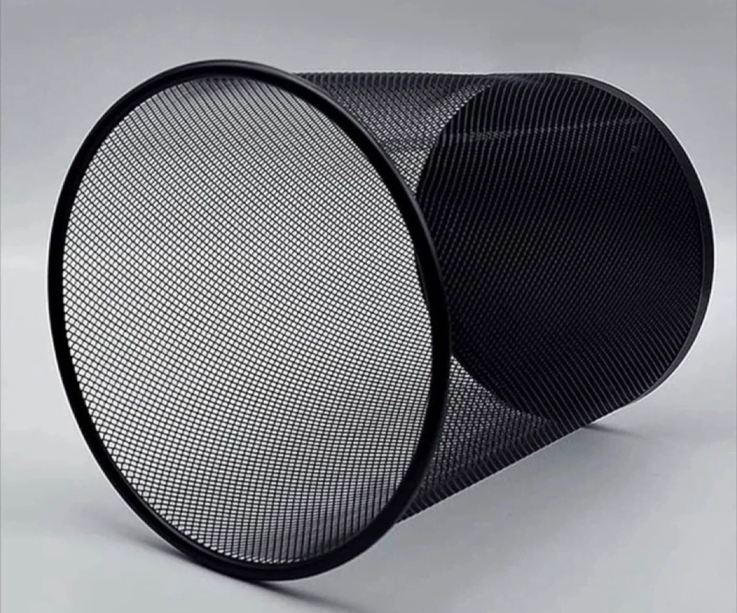 Black Mesh Wastebasket / Trash Can - photo 4