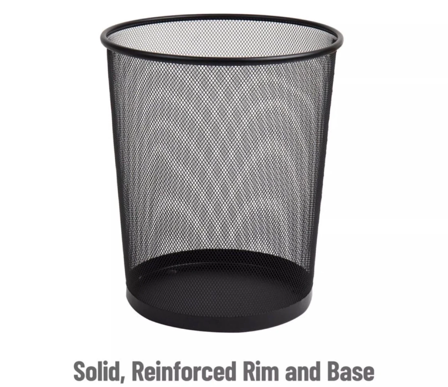 Black Mesh Wastebasket / Trash Can - photo 2