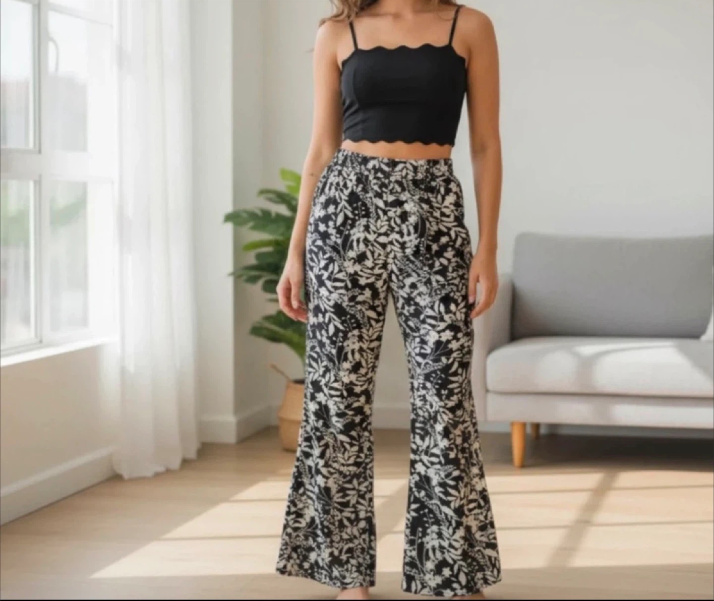 Midnight Sky Black Smocked Crop Top