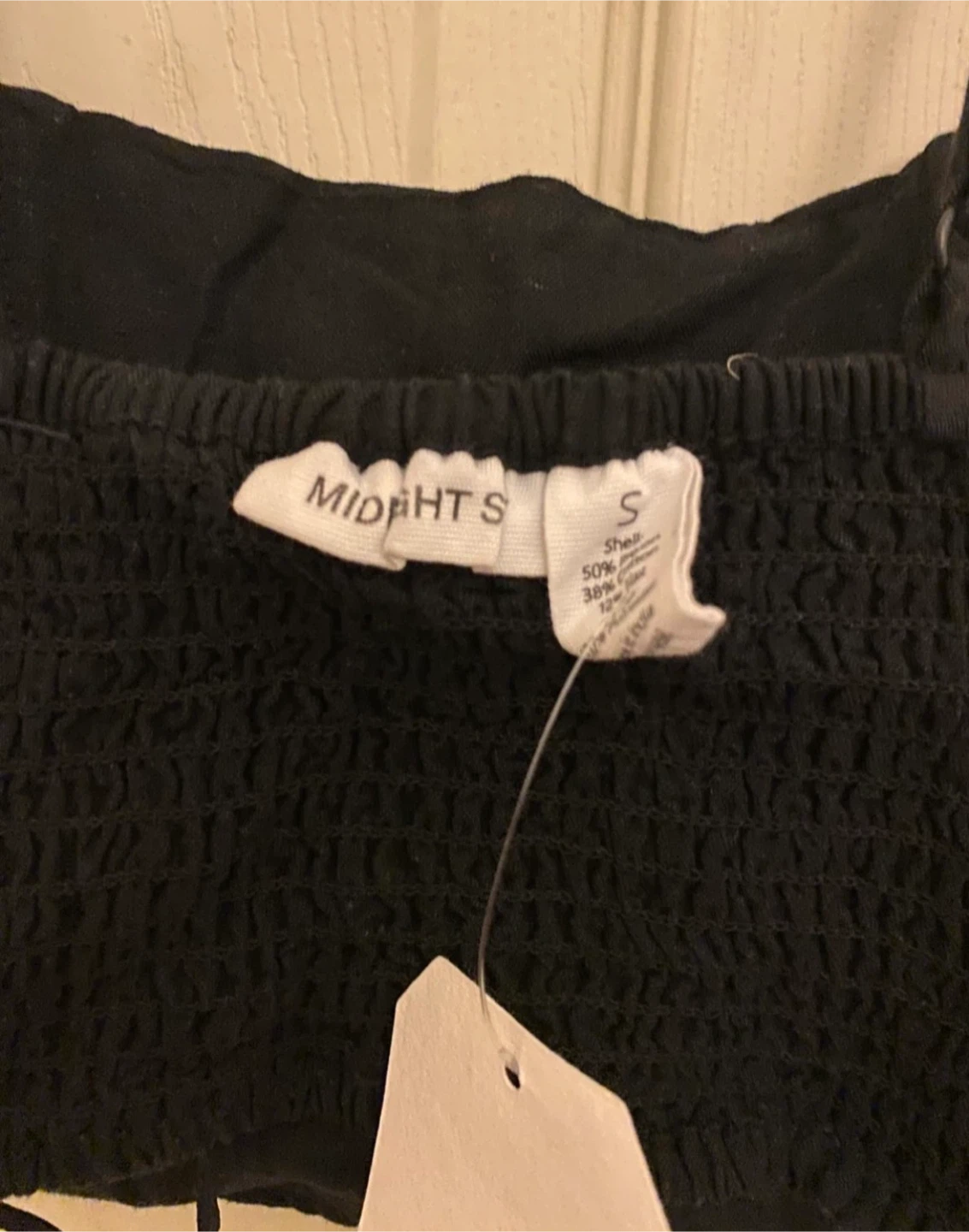 Midnight Sky Black Smocked Crop Top - photo 4