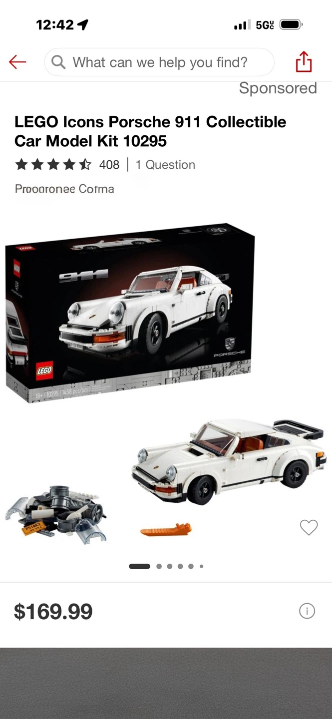 LEGO Icons Porsche 911 Collectible Car Model Kit 10295