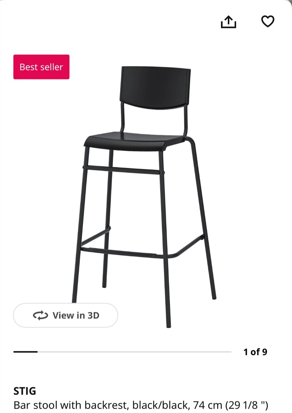 Bar Table with 3-Tier Storage + 2 IKEA Bar Stools - photo 3