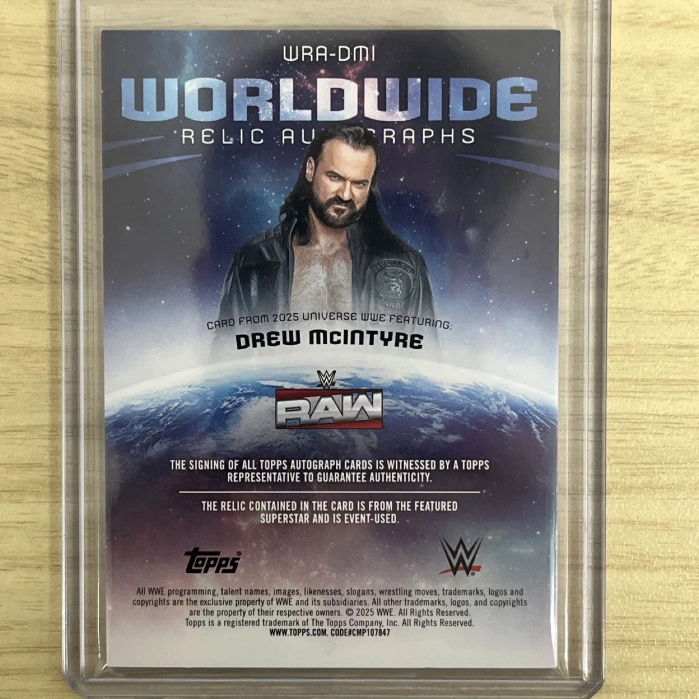 WWE Universe  Drew McIntyre Autograph Relic Card 12/99 - photo 2