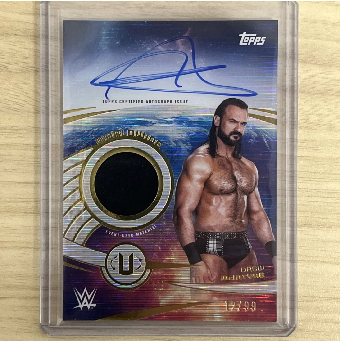 WWE Universe  Drew McIntyre Autograph Relic Card 12/99