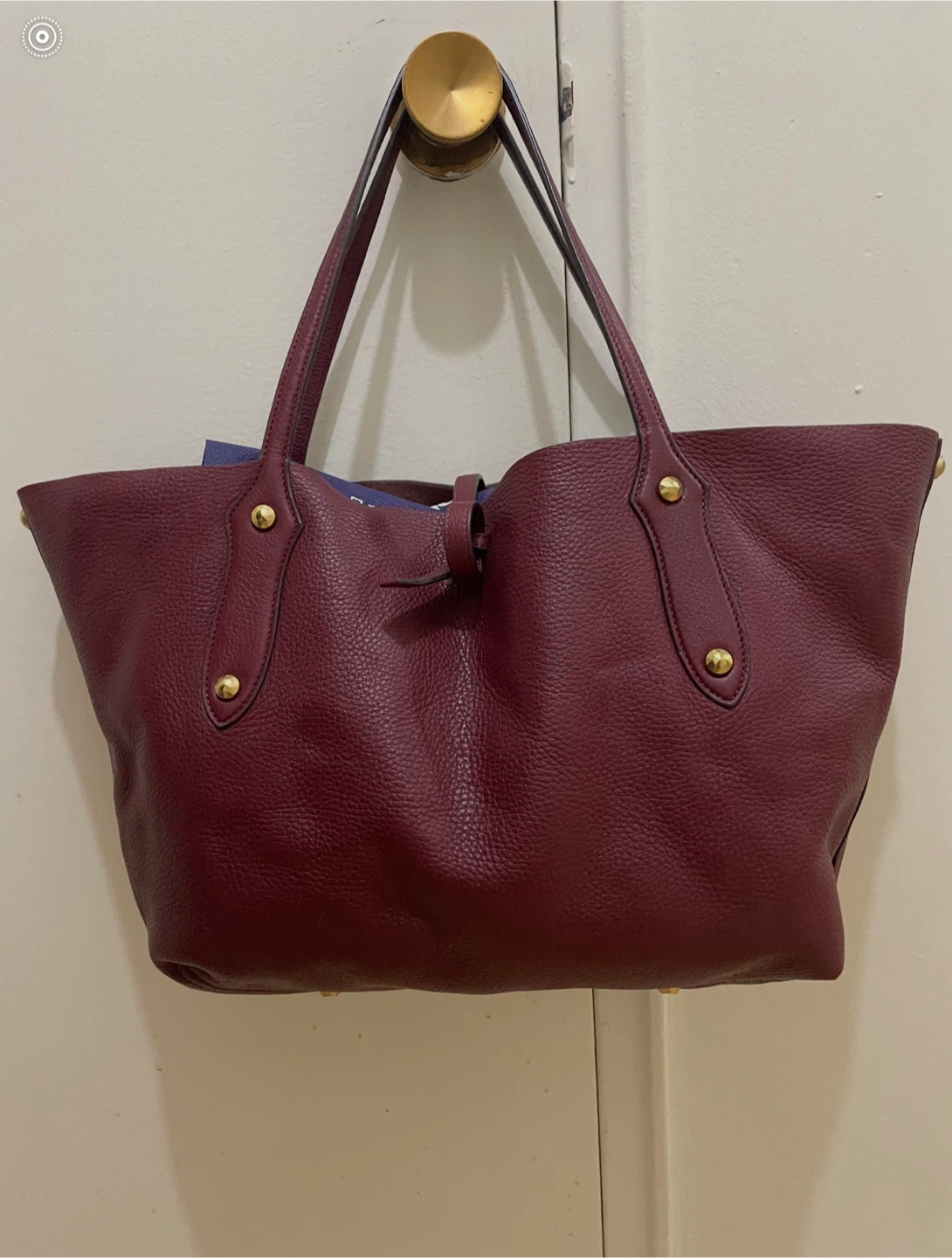 Annabel Ingall Burgundy Leather Tote Bag