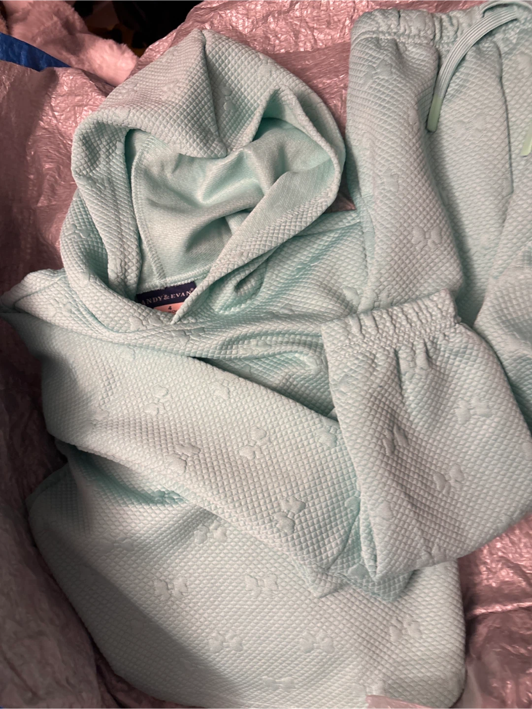 NWOT Andy & Evan Kids Quilted Hoodie and Sweatpants Set - Size 4