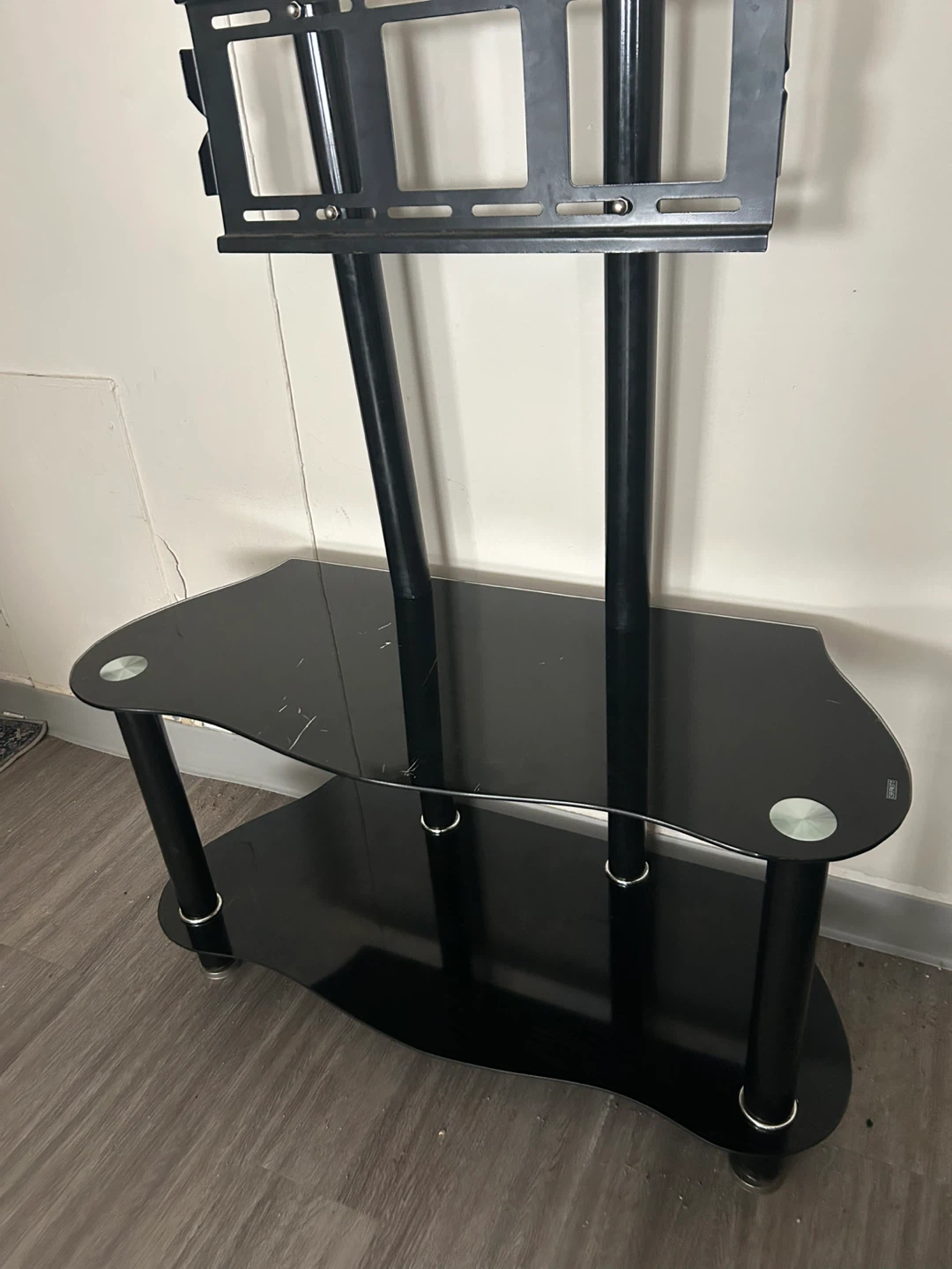 Black Glass TV Stand with Mount