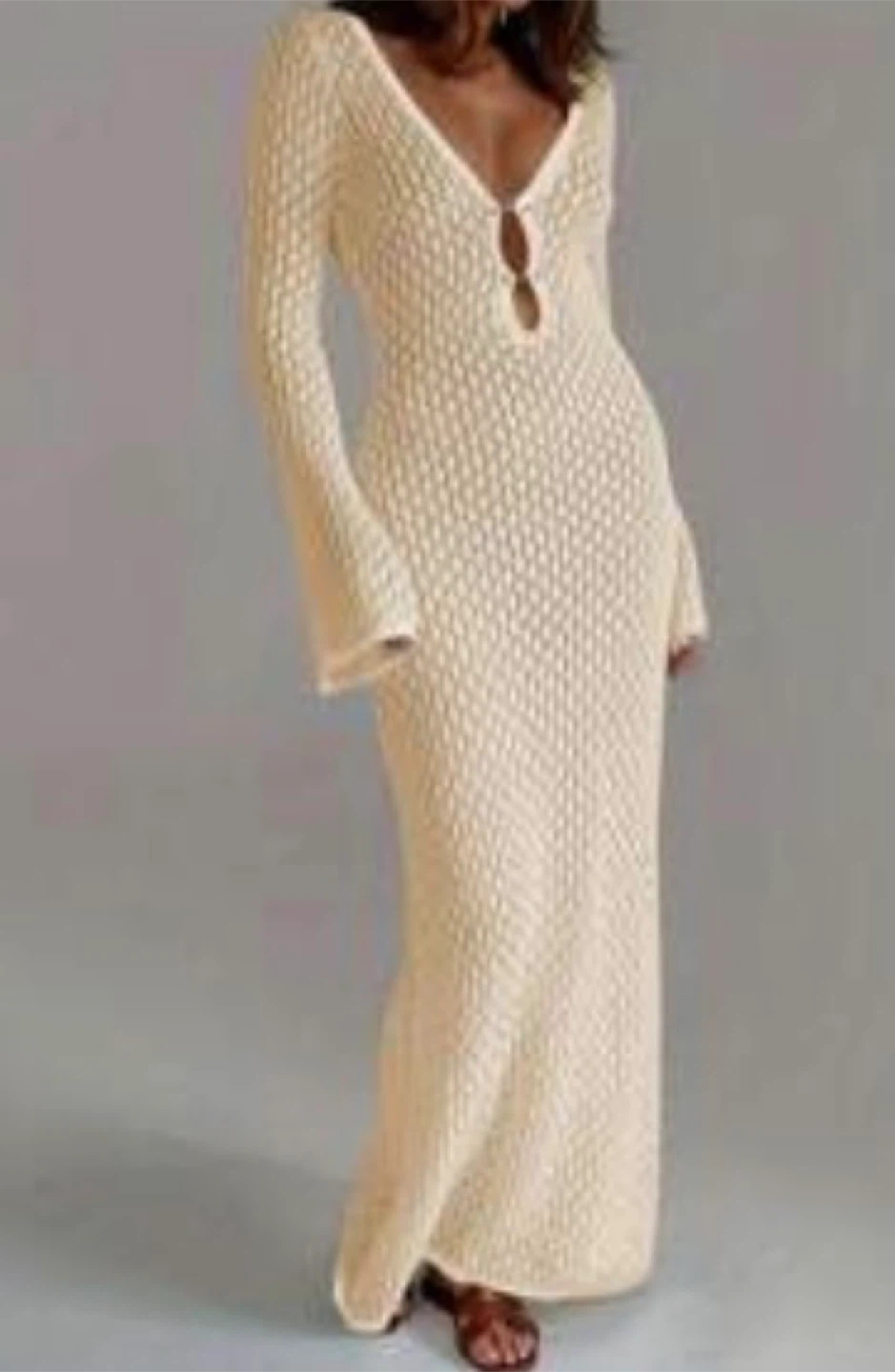 Never worn - Cream Crochet Maxi Dress