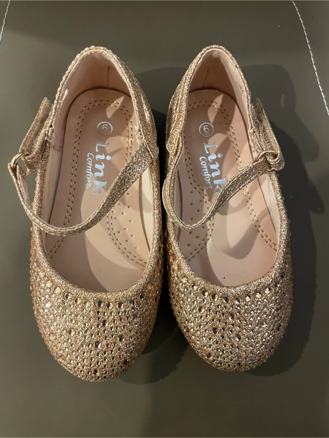 Link Comfort Girls Glitter Dress Shoes Size 9