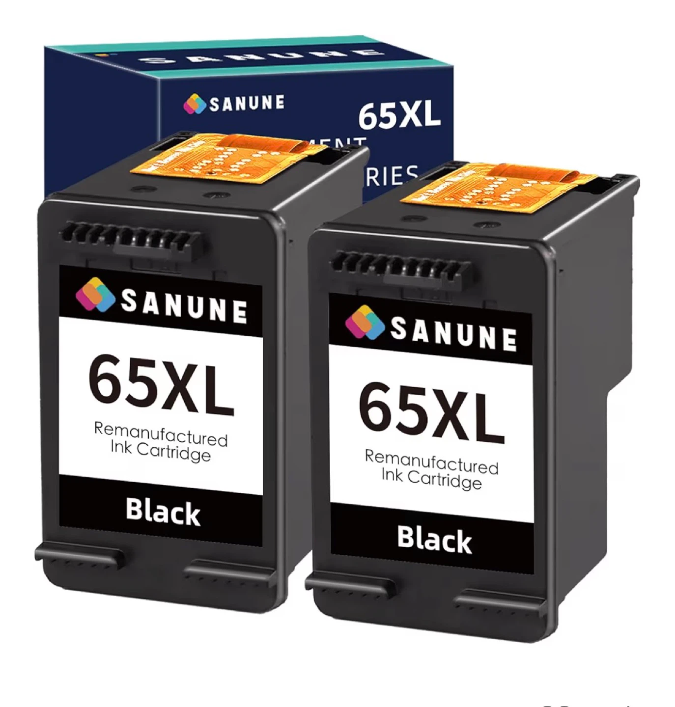 Sanune 65XL Remanufactured Black Ink Cartridges - 2 Pack