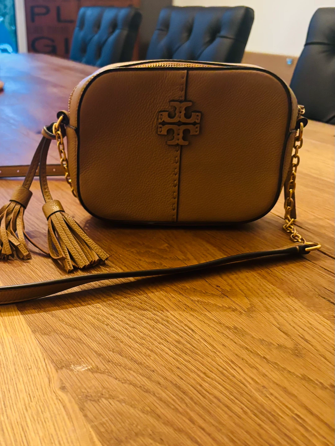 Tory Burch Tan Leather Camera Bag with Tassels - photo 5