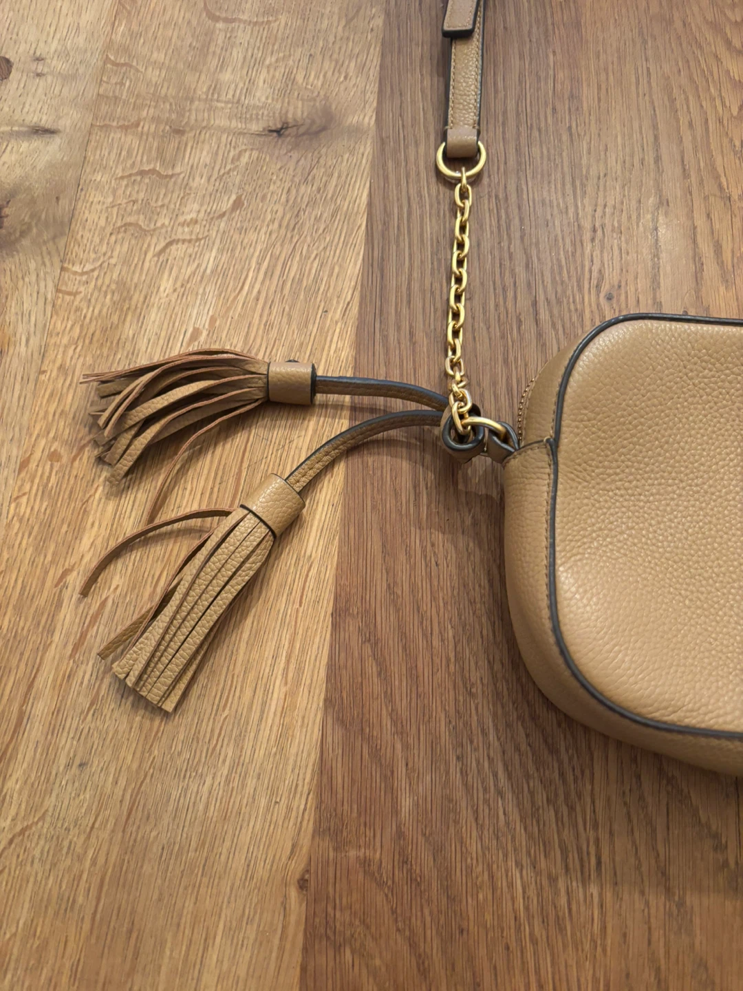 Tory Burch Tan Leather Camera Bag with Tassels - photo 3