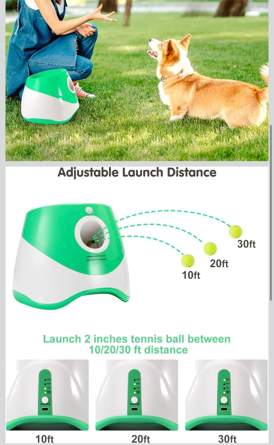 Dog Balls Thrower Launcher - Rechargeable Machine + 9 New Balls - photo 2