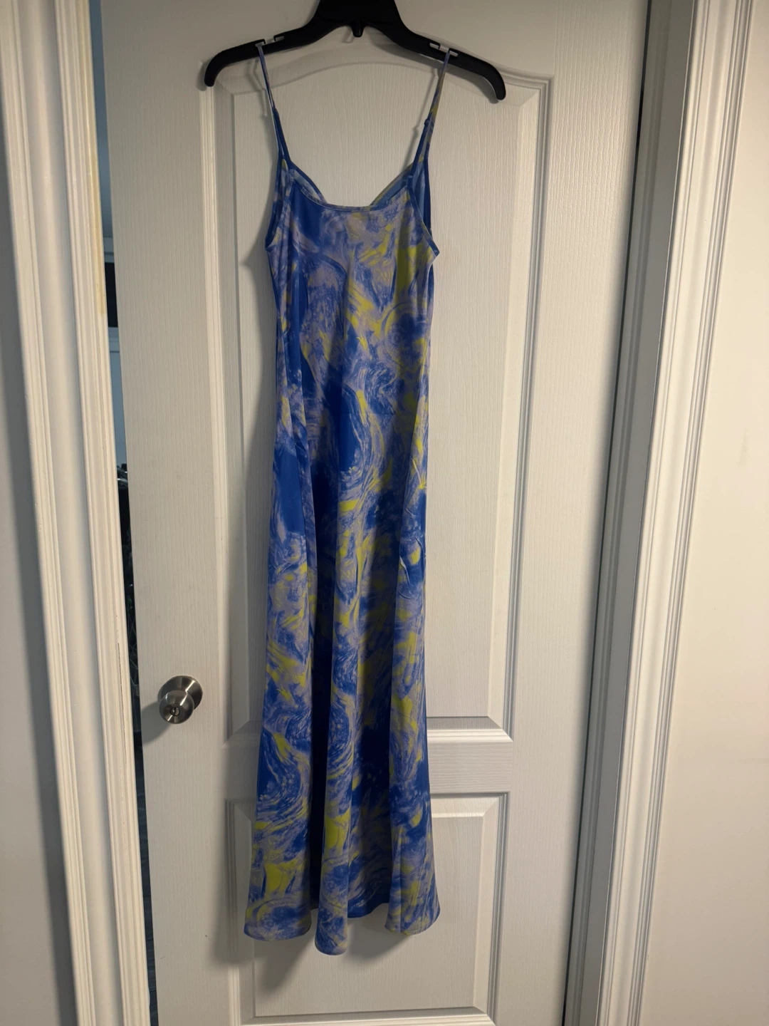 AllSaints Blue Yellow Marble Print Slip Dress - photo 2