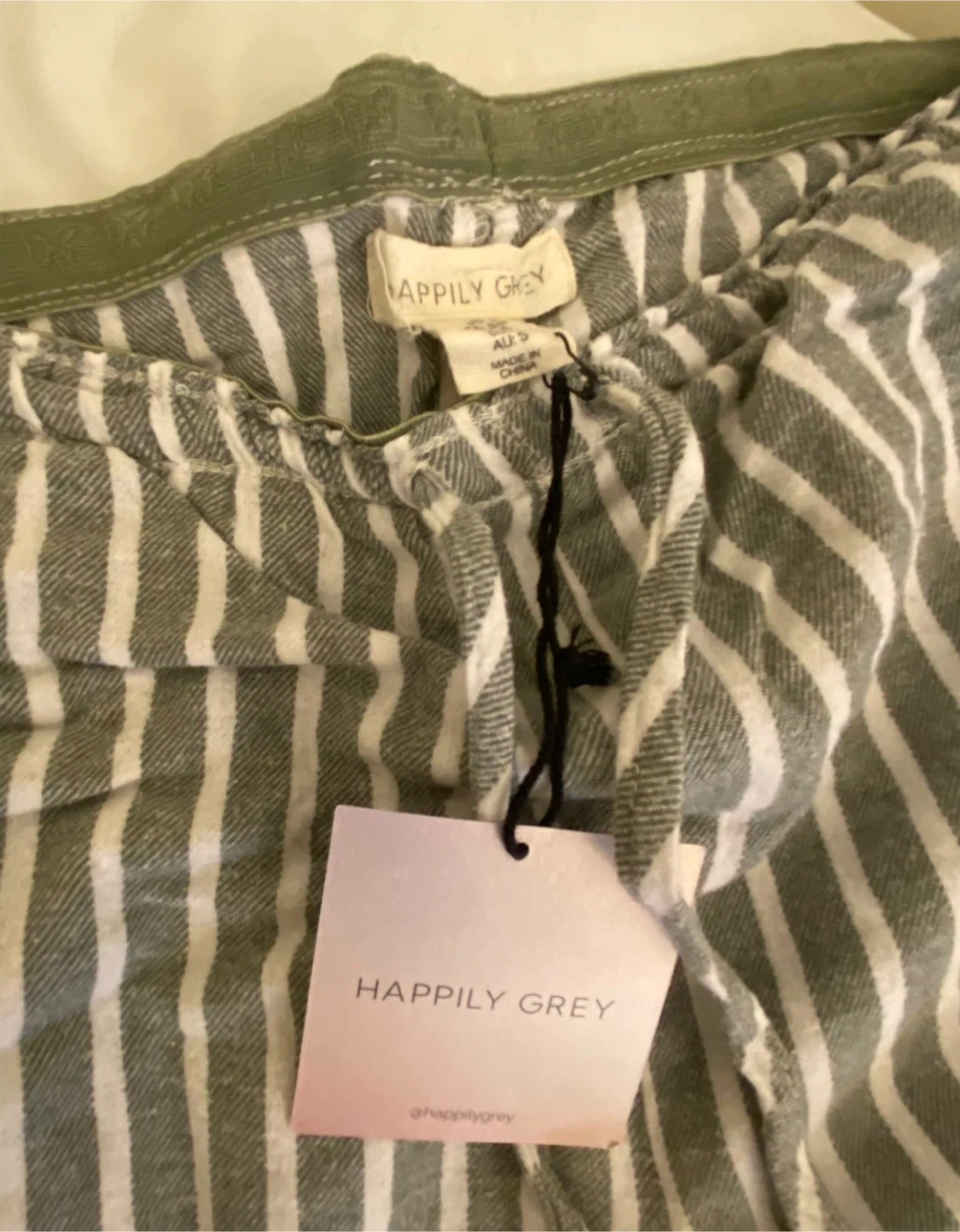 Happily Grey Striped Pajama Pants Size S - photo 3