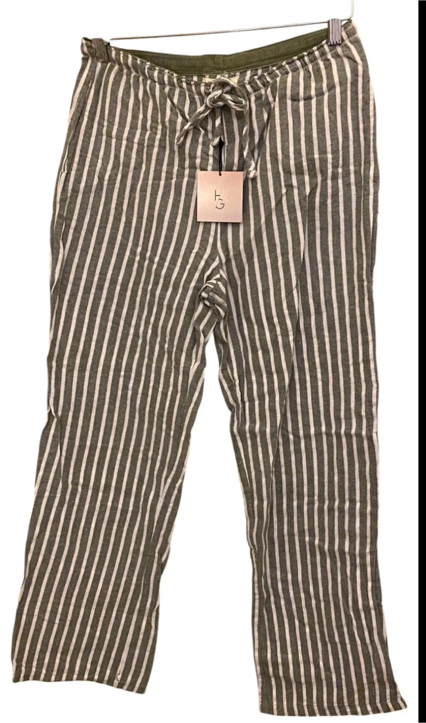 Happily Grey Striped Pajama Pants Size S - photo 2