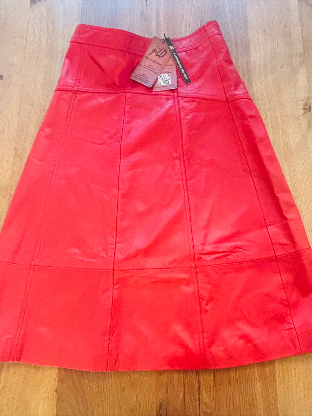 Jill New Leatherinn Red Leather Skirt