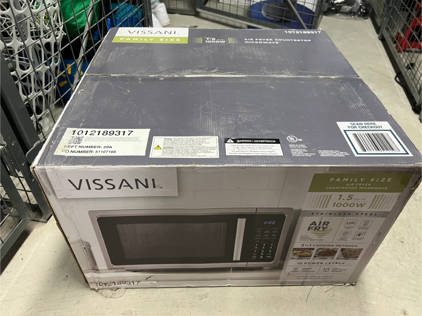 Vissani Family Size Air Fryer Countertop Microwave