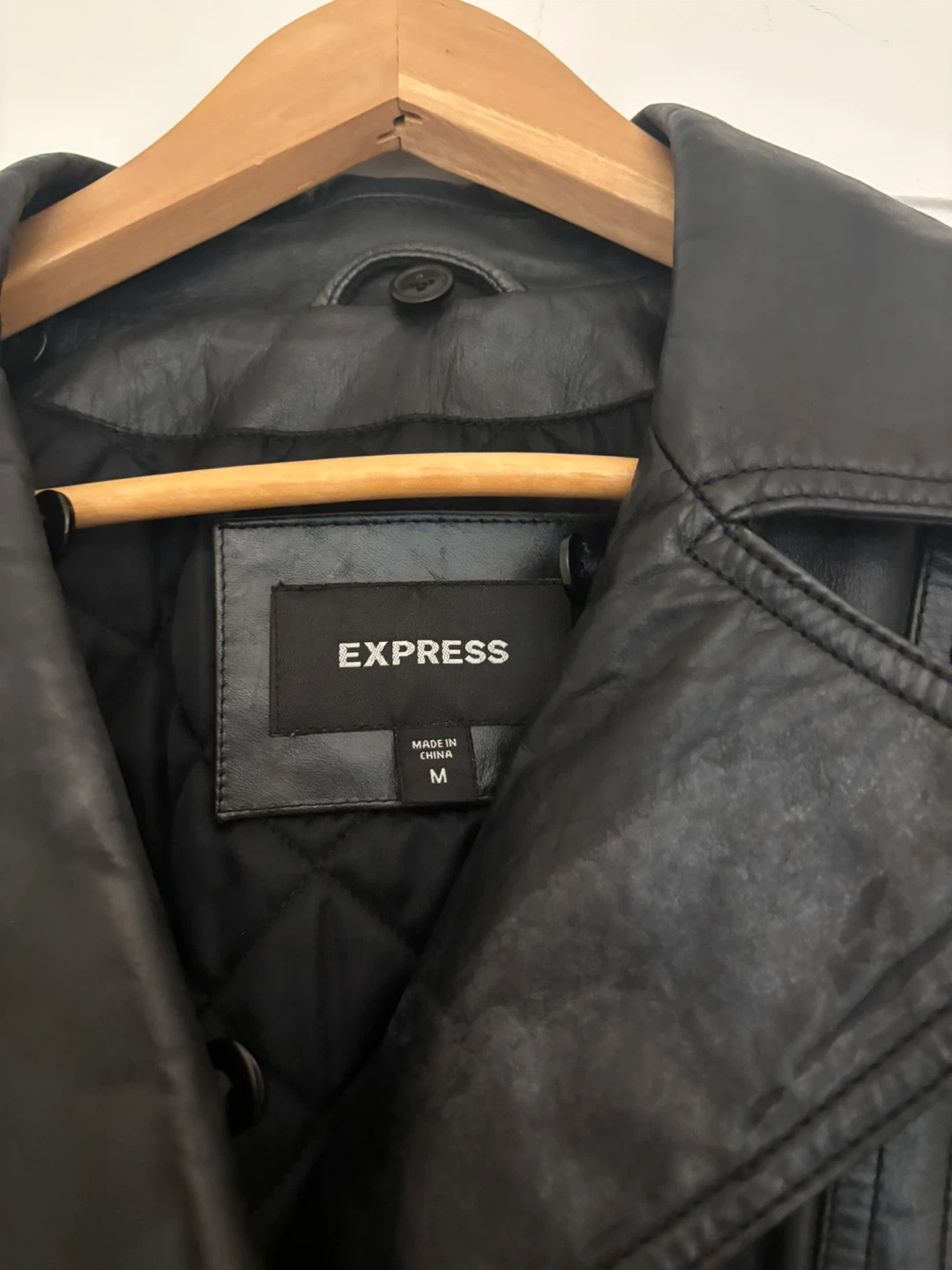 Express Black Leather Moto Jacket Size M - photo 3