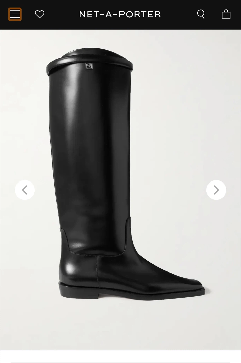 Toteme Leather Riding Knee Boots - Black