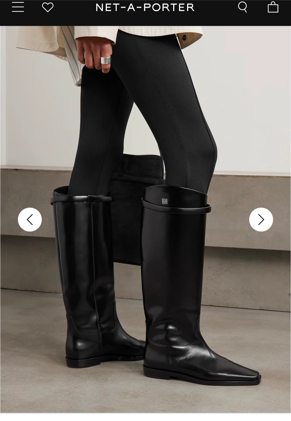 Toteme Leather Riding Knee Boots - Black - photo 3