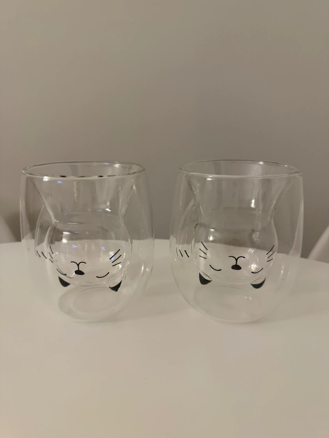 Set of 2 Double-Walled Cat Glasses