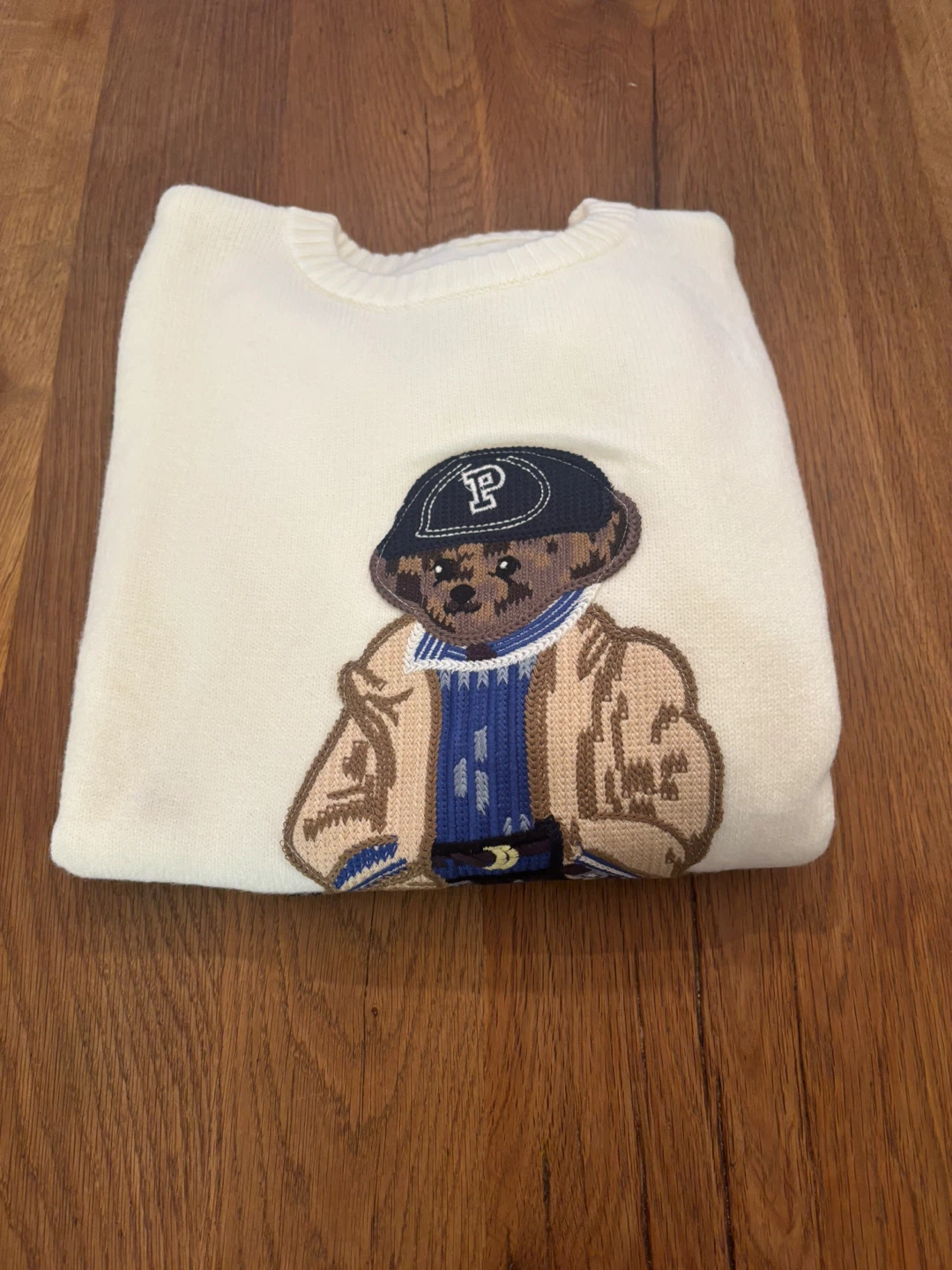 Cream Embroidered Bear Sweater - photo 4