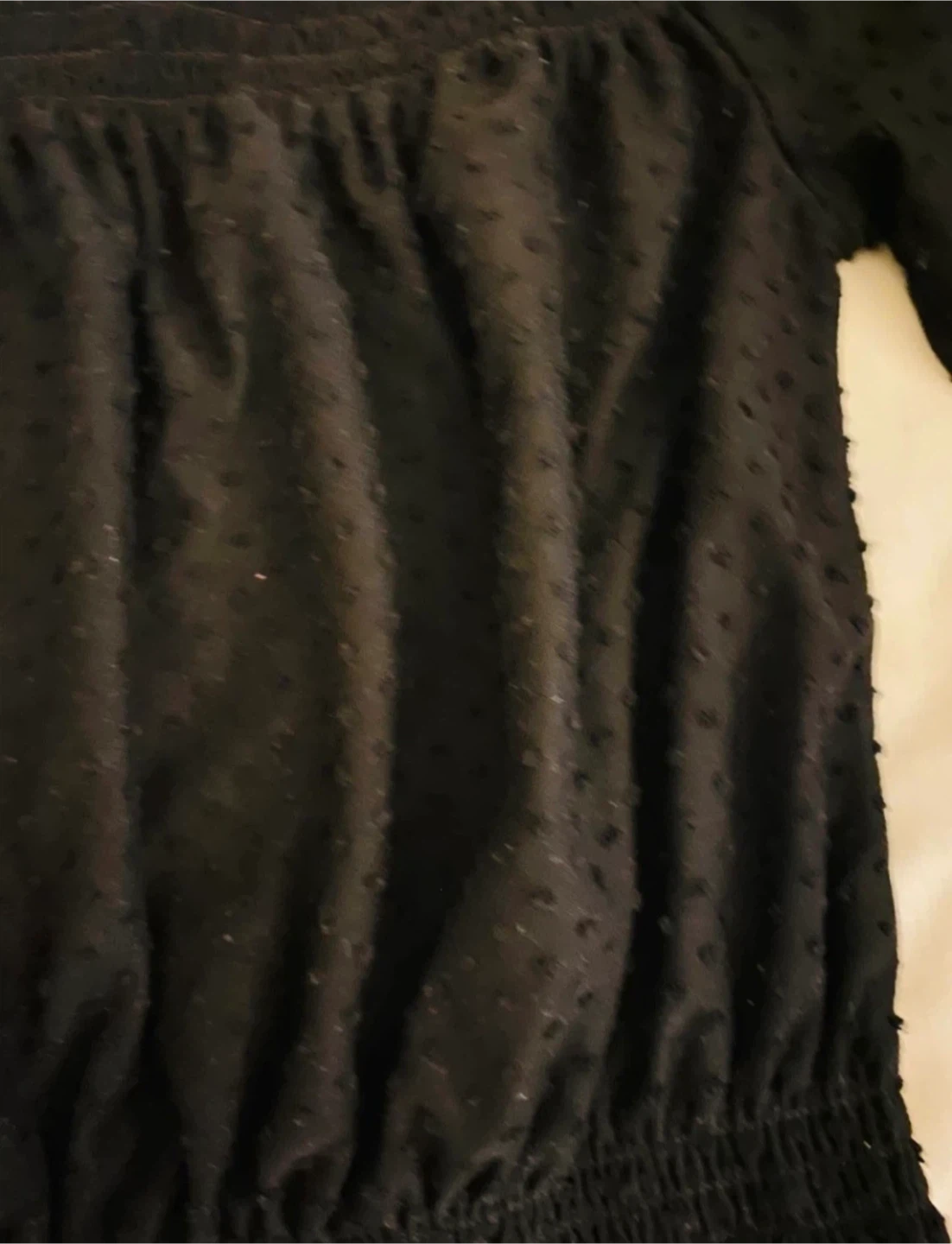 H&M Black Off-the-Shoulder Smocked Blouse - Size S - photo 3