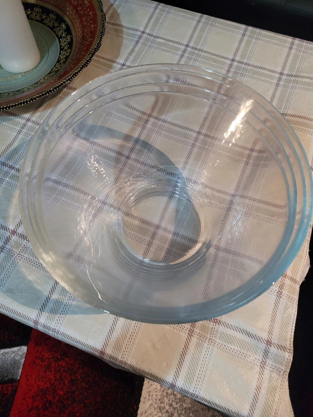 Set of 4 Clear Glass Mixing Bowls