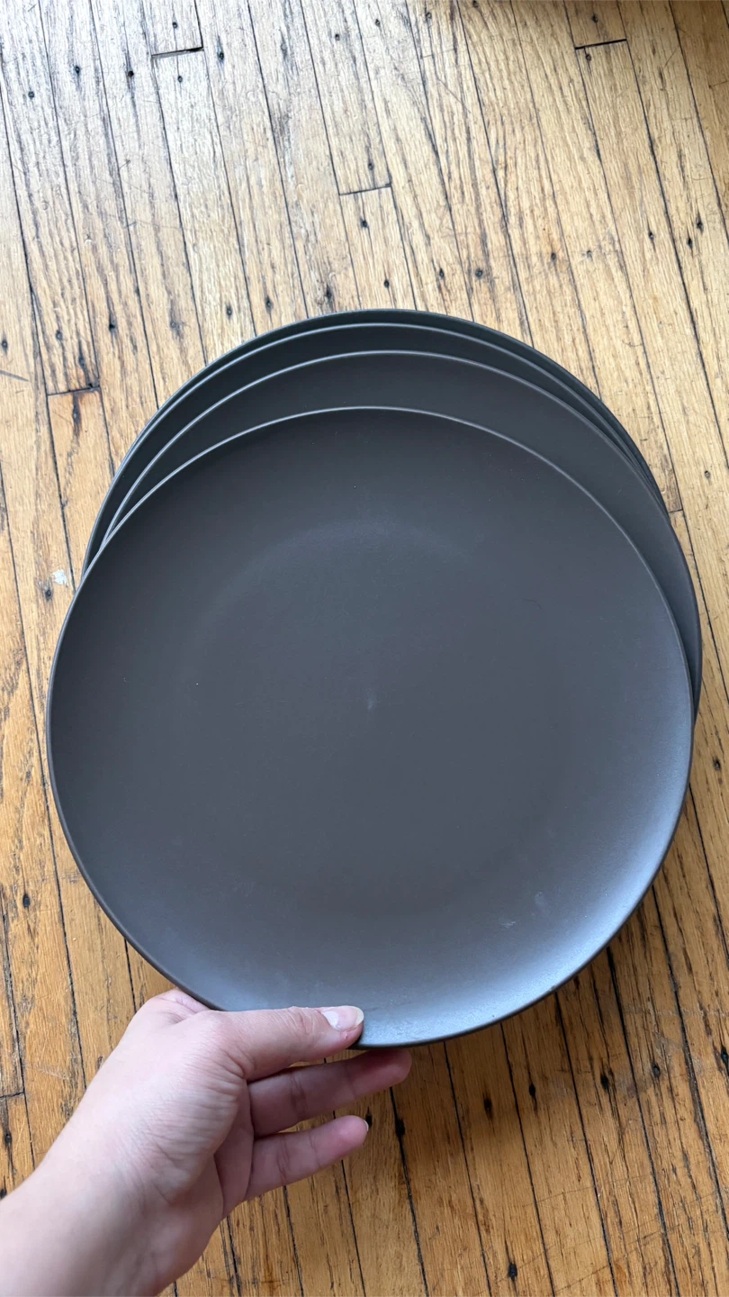 4 IKEA brown plates