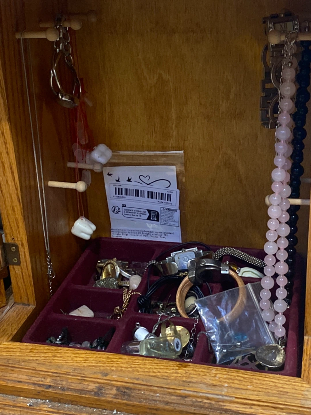 Wooden Mantel Clock Jewelry Box - photo 3