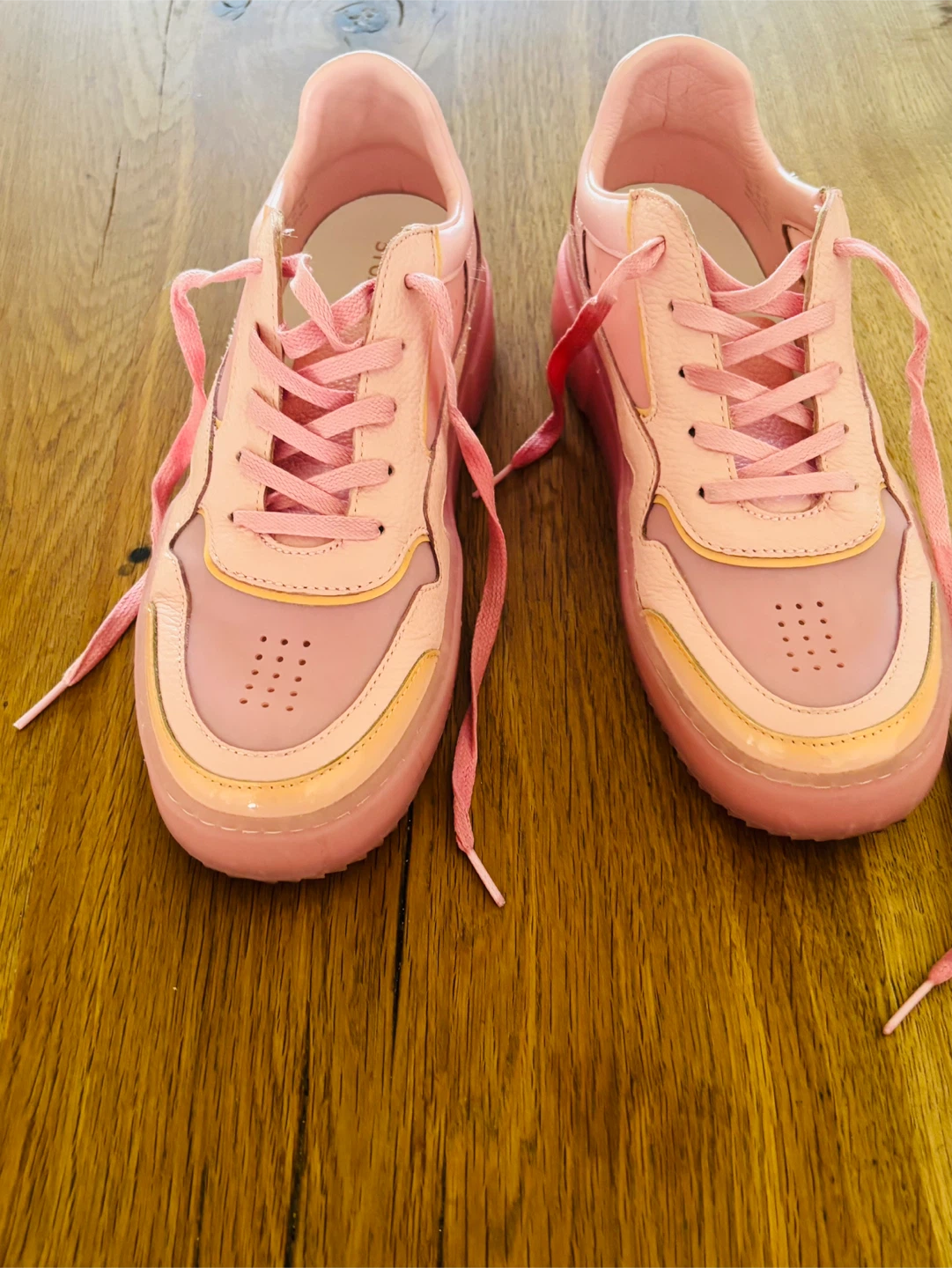 Stuart Weitzman Pink Leather Sneakers