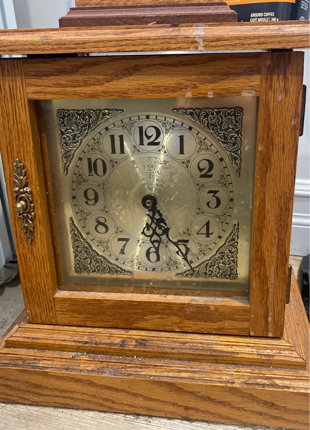 Wooden Mantel Clock Jewelry Box