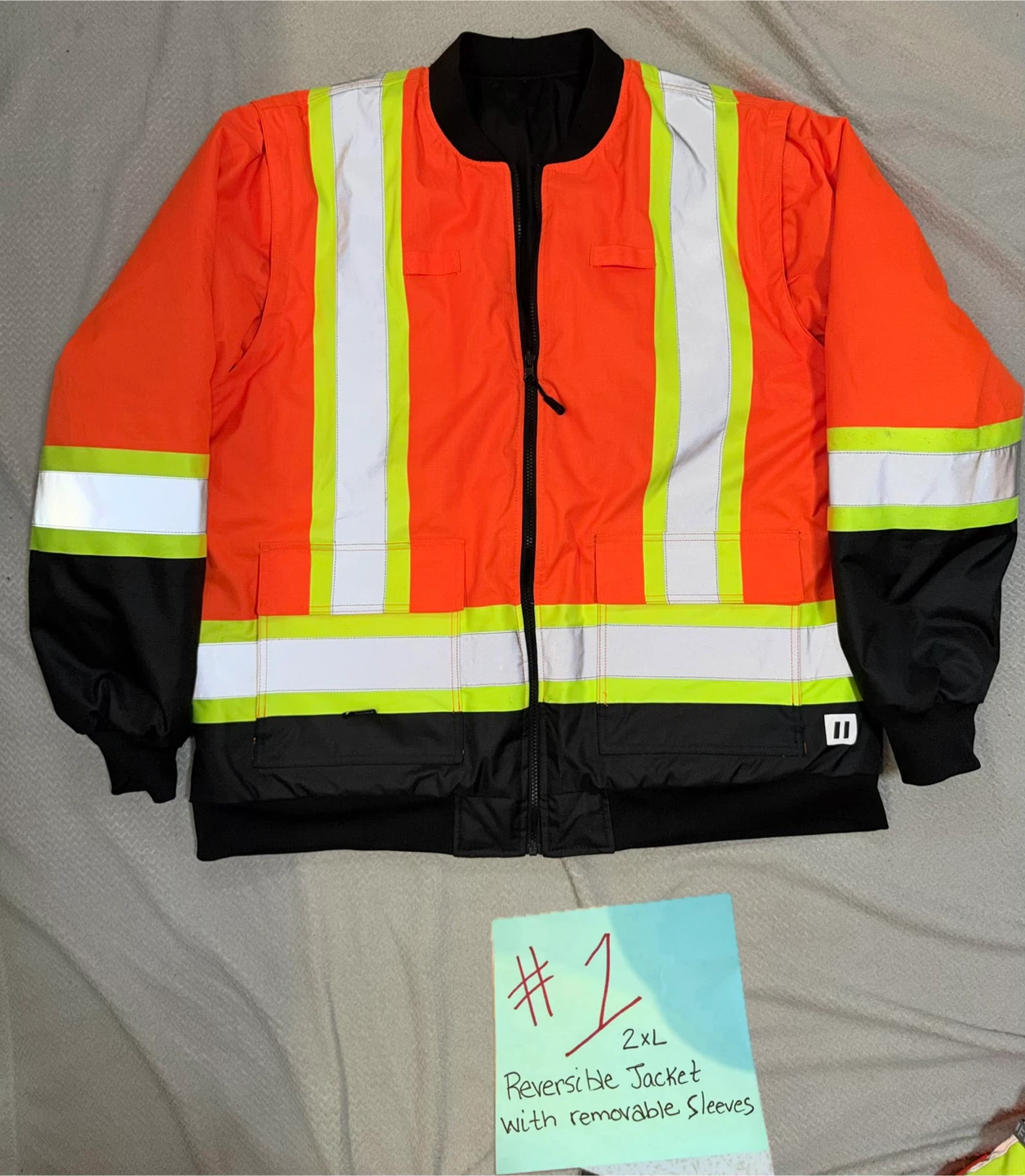 Reversible Hi‑Vis Jacket w/ Removable Sleeves – 2XL (Brand New!) - photo 3