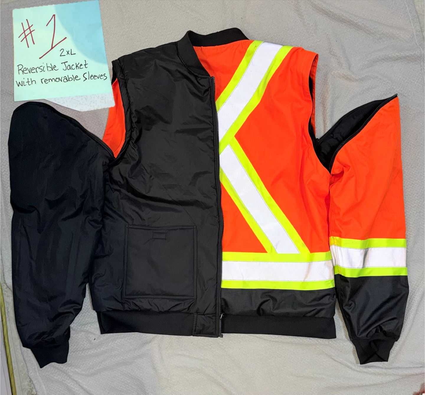 Reversible Hi‑Vis Jacket w/ Removable Sleeves – 2XL (Brand New!)