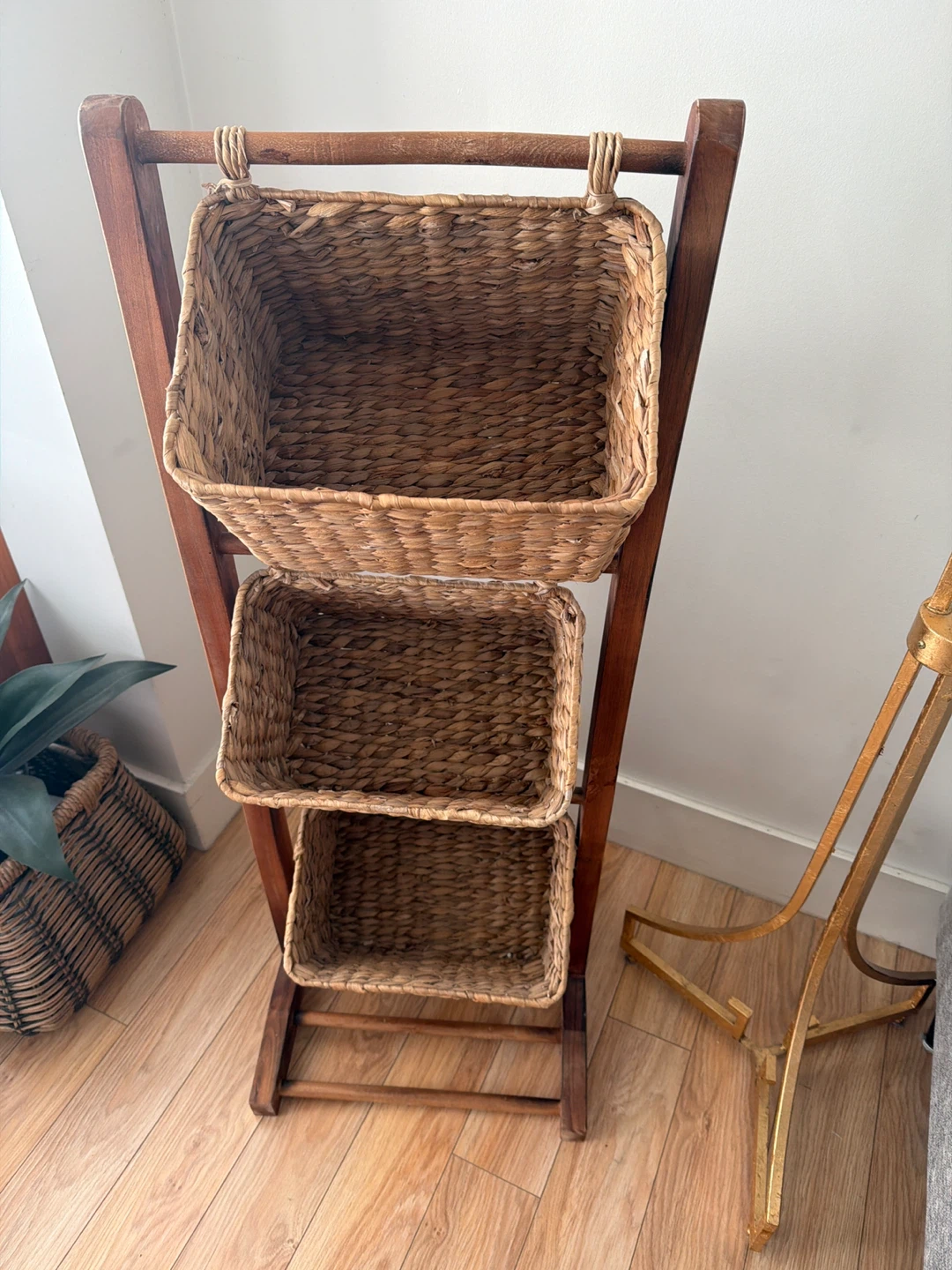 Woven Basket Shelf Unit