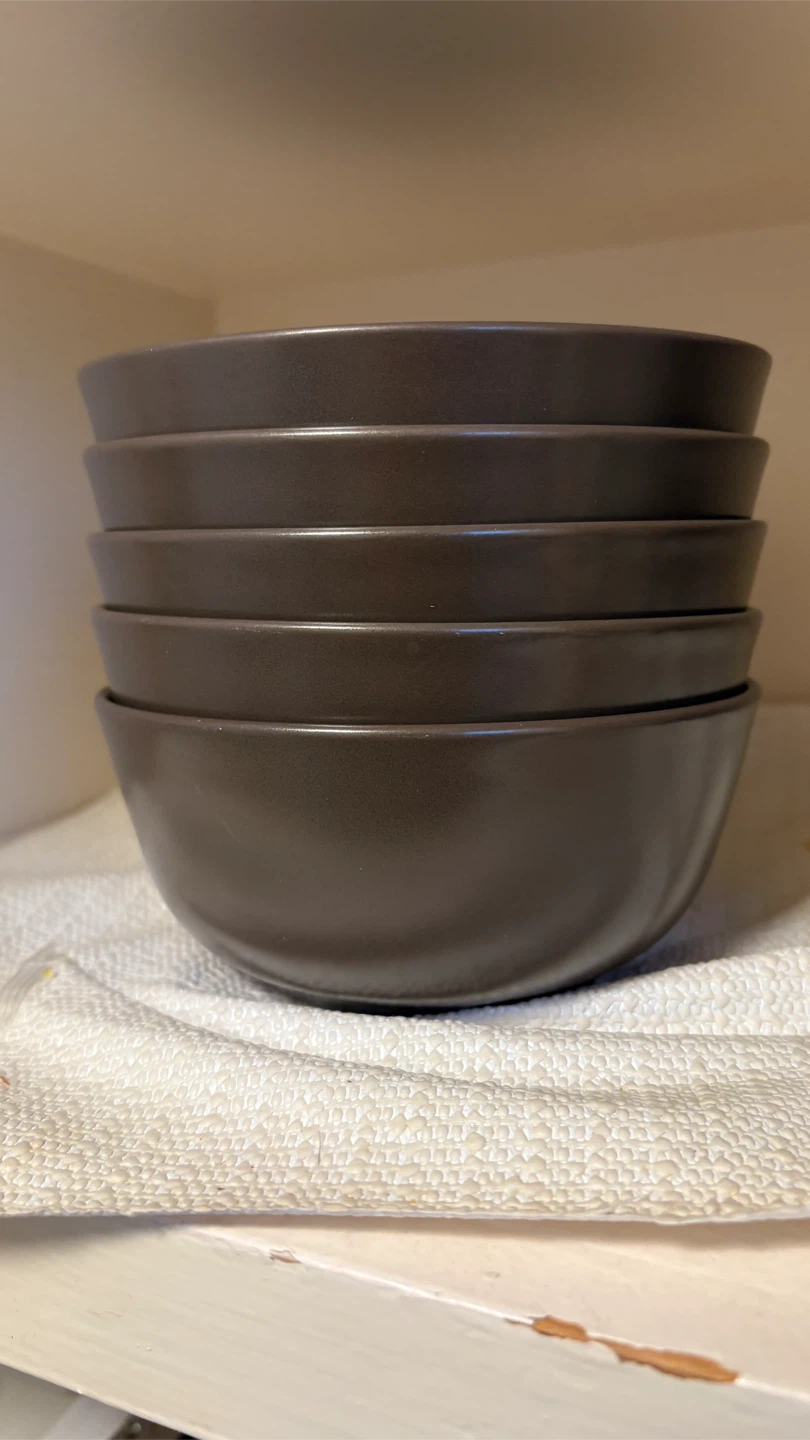 Set of 5 Brown Ceramic Bowls IKEA