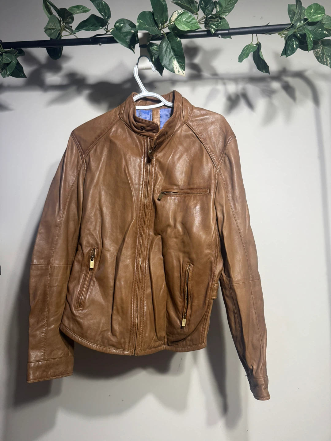 Massimo Dutti Brown Leather Jacket
