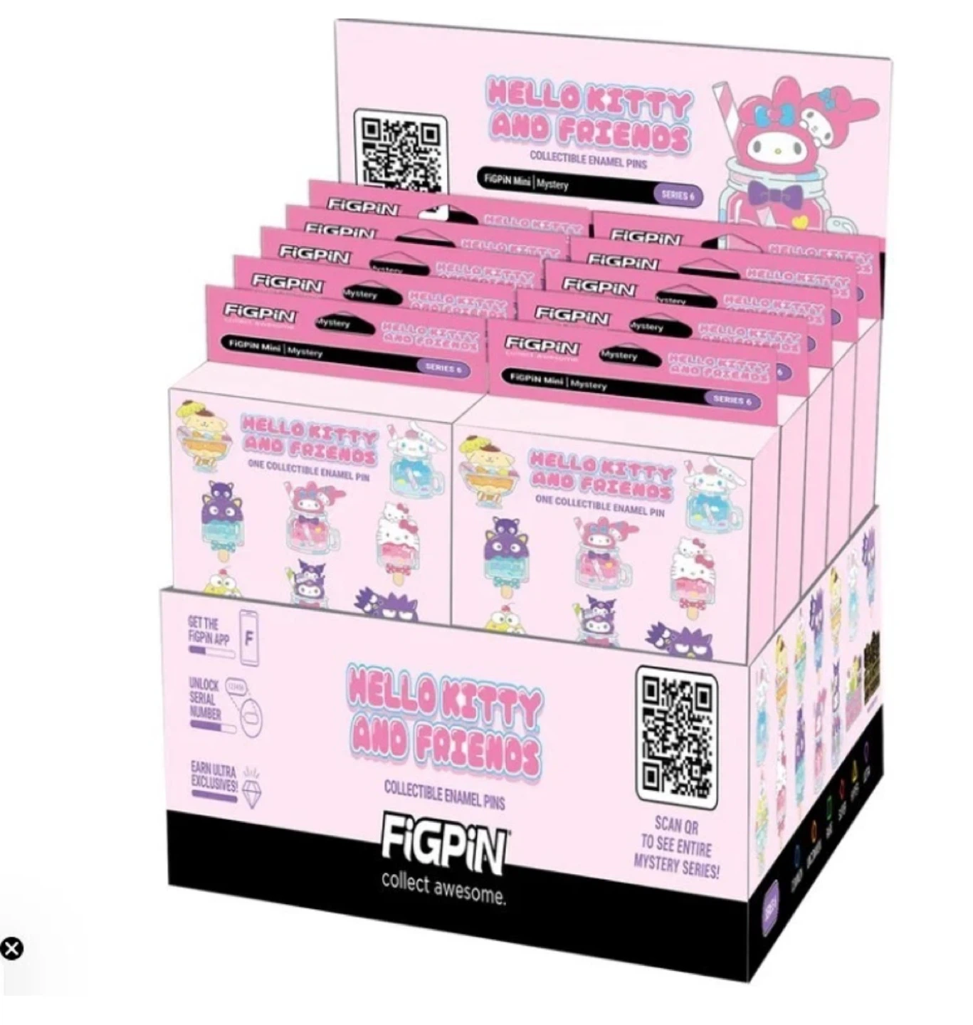 FiGPiN Hello Kitty And Friends Series 6 Box of 10 Mini Pins